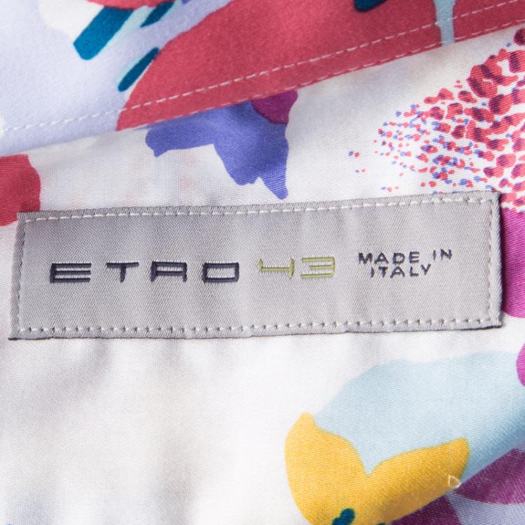 Pre Owned Etro Multicolor Floral Printed Long Sleeve Button Front Shirt XL