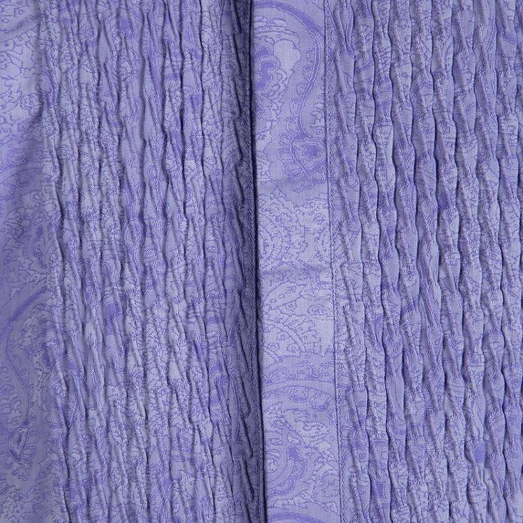 Pre Owned Etro Purple Cotton Paisley Motif Long Sleeve Button Front Shirt S
