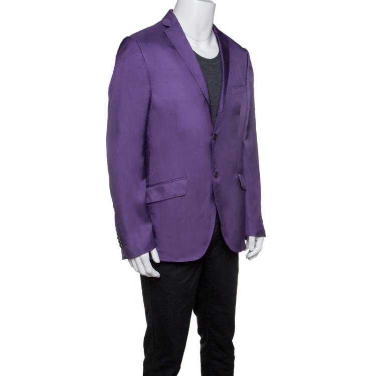 Pre Owned Etro Purple Silk Superleggera Minerva Blazer L