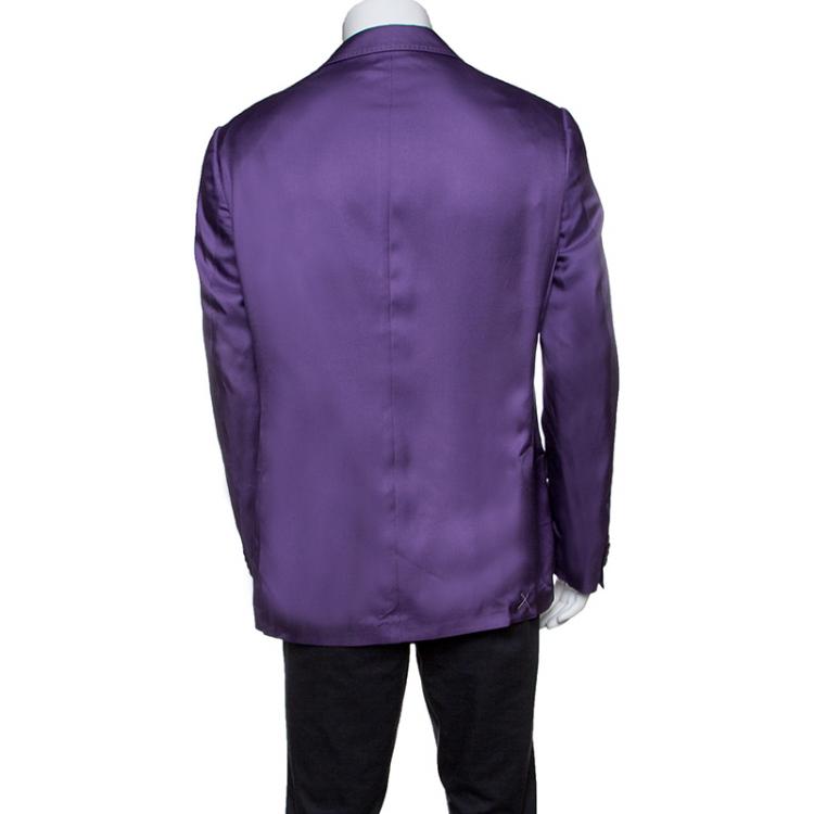 Pre Owned Etro Purple Silk Superleggera Minerva Blazer L