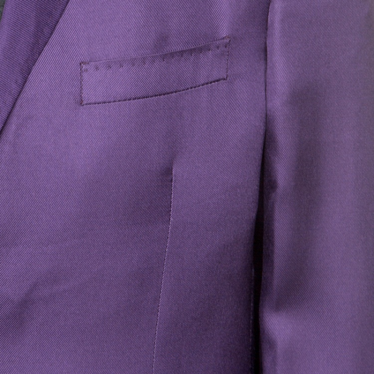 Pre Owned Etro Purple Silk Superleggera Minerva Blazer L