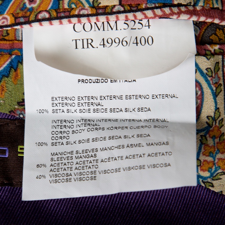Pre Owned Etro Purple Silk Superleggera Minerva Blazer L