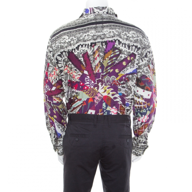 Pre Owned Etro Multicolor Printed Linen Long Sleeve Button Front Tom Regular Fit Shirt XL