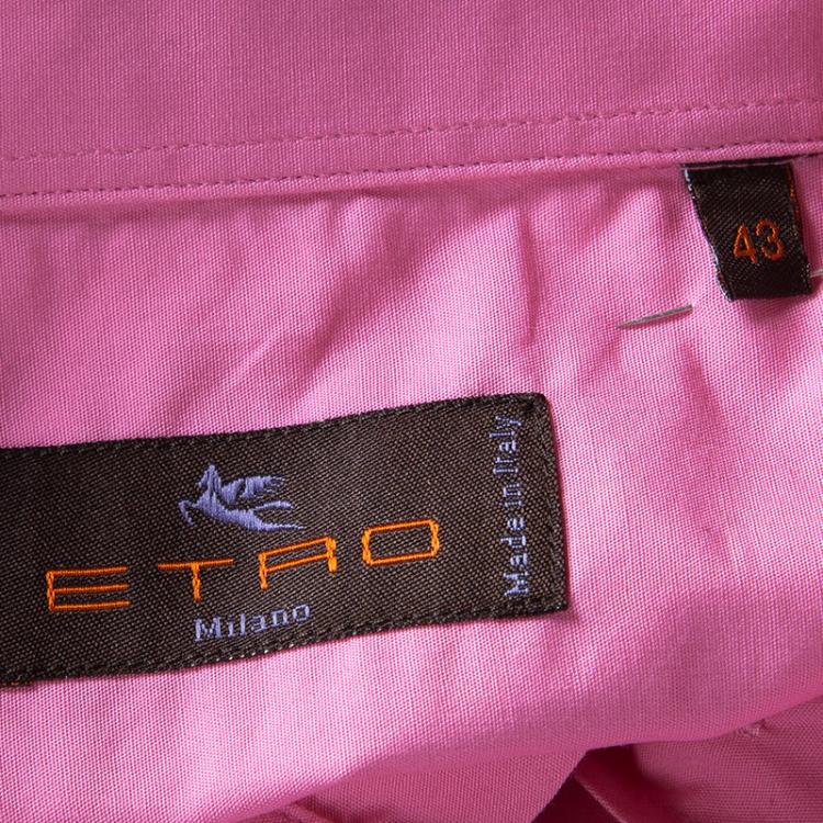 Pre Owned Etro Pink Cotton Long Sleeve Button Front Shirt XXL
