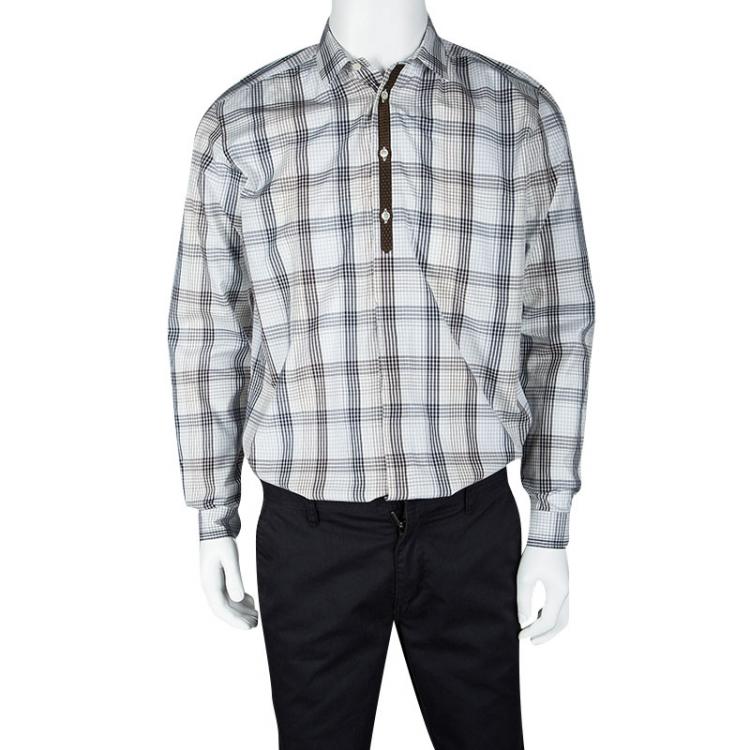 Pre Owned Etro Multicolor Tartan Plaid Long Sleeve Button Front Shirt M
