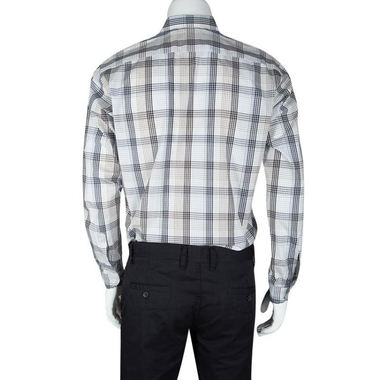 Pre Owned Etro Multicolor Tartan Plaid Long Sleeve Button Front Shirt M