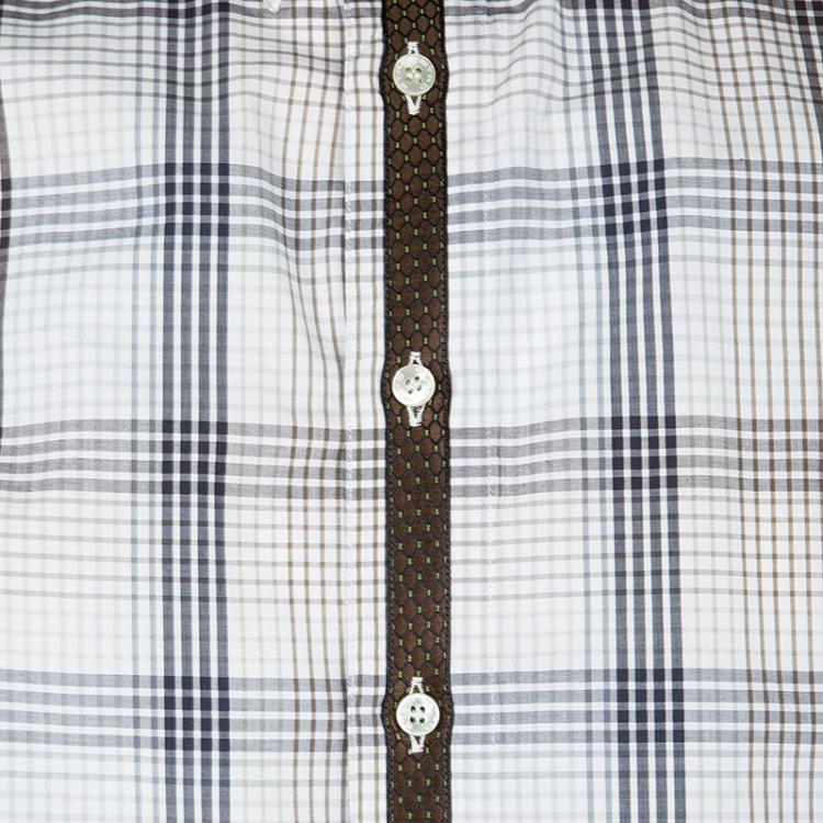 Pre Owned Etro Multicolor Tartan Plaid Long Sleeve Button Front Shirt M