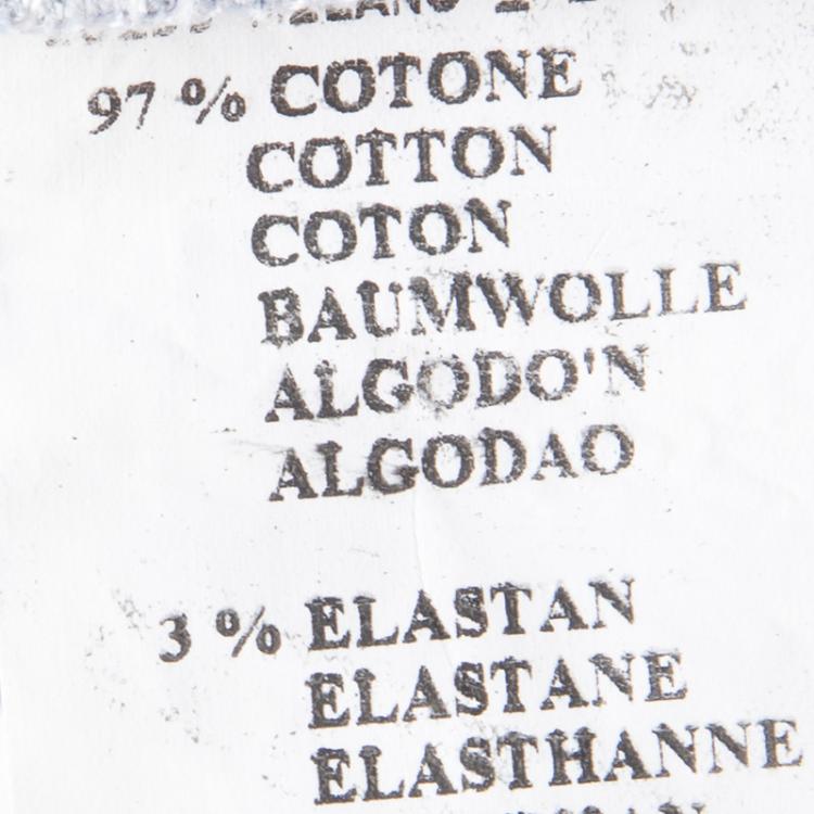 Pre Owned Etro White and Blue Paisley Printed Cotton Knit Long Sleeve Shirt L