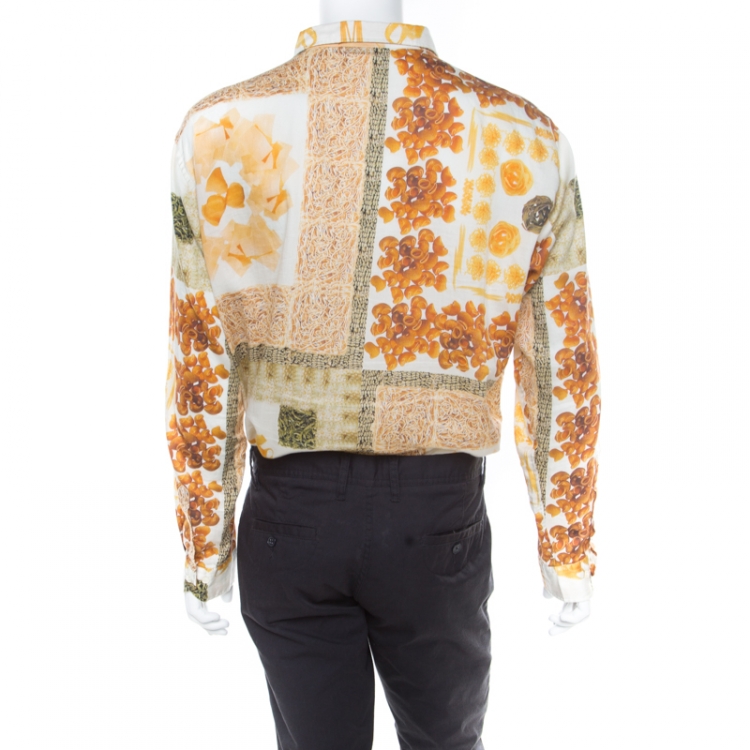 Pre Owned Etro Multicolor Pasta Print Long Sleeve Button Front Cotton Shirt XXL
