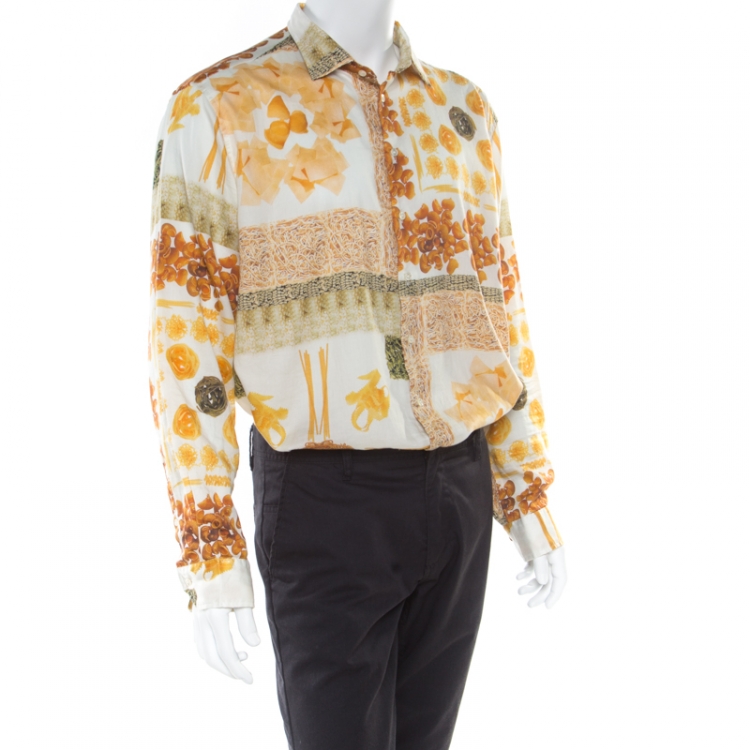 Pre Owned Etro Multicolor Pasta Print Long Sleeve Button Front Cotton Shirt XXL