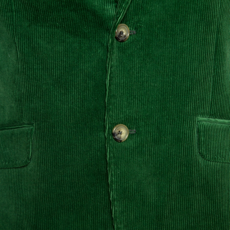 Pre Owned Etro Green Corduroy Tailored Superleggera Blazer XL