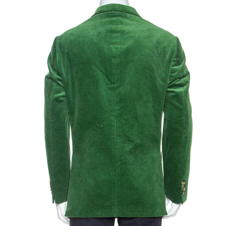Pre Owned Etro Green Corduroy Tailored Superleggera Blazer XL