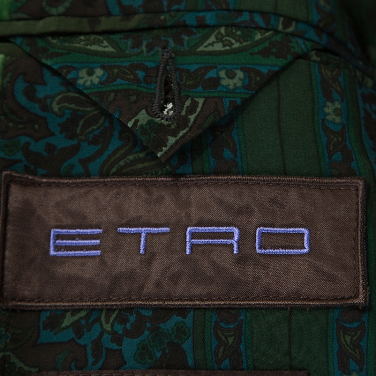 Pre Owned Etro Green Corduroy Tailored Superleggera Blazer XL