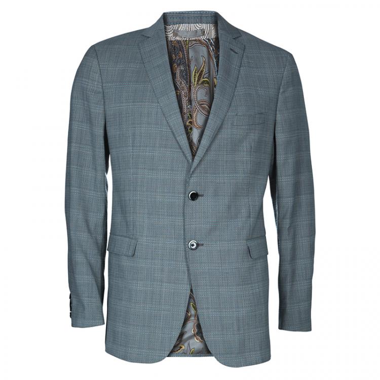 Pre Owned Etro Men's Gray Wool Suit XL