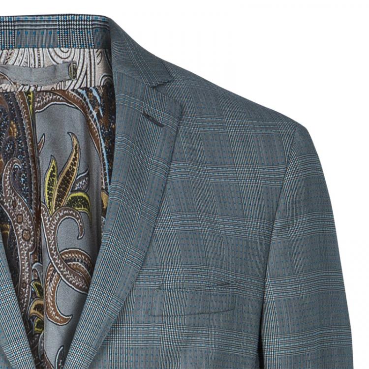 Pre Owned Etro Men's Gray Wool Suit XL