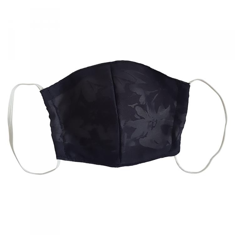 Pre Owned Non-Medical Handmade Dark Navy Blue Floral Printed Cotton Face Mask - Pack Of 2 (Available for UAE Customers Only)