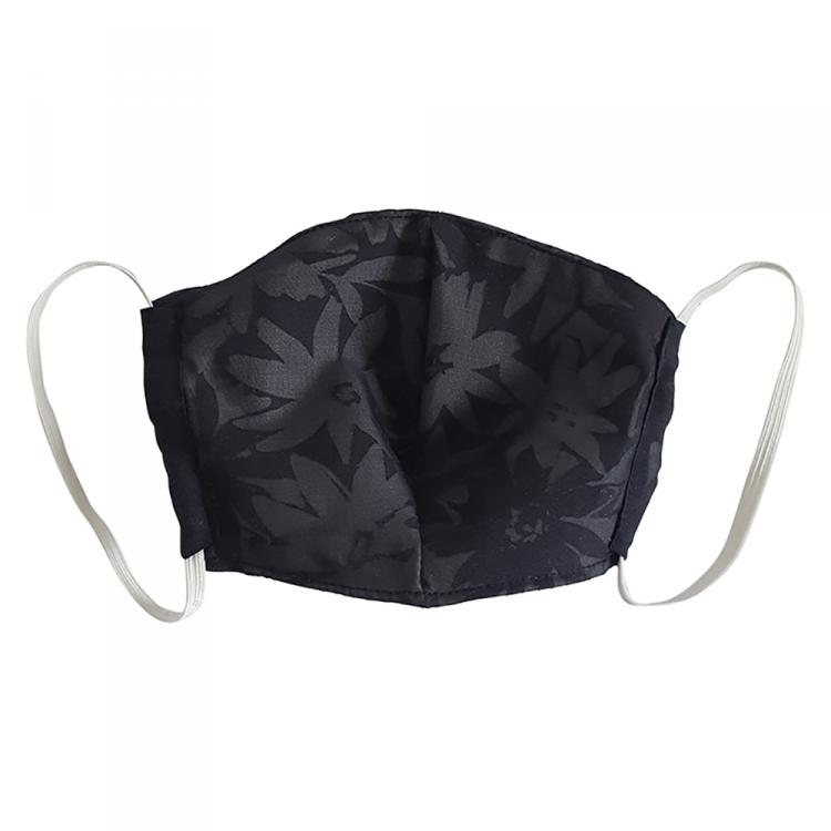 Pre Owned Non-Medical Handmade Dark Navy Blue Floral Printed Cotton Face Mask - Pack Of 2 (Available for UAE Customers Only)