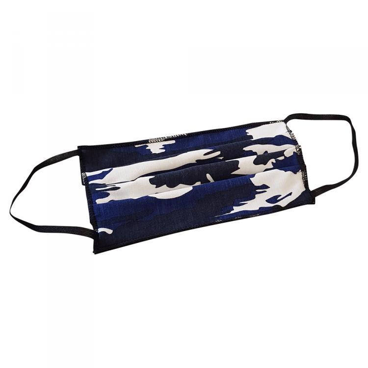 Pre Owned Non-Medical Handmade Navy Blue Camouflage Cotton Face Mask - Pack of 10 (Available for UAE Customers Only)