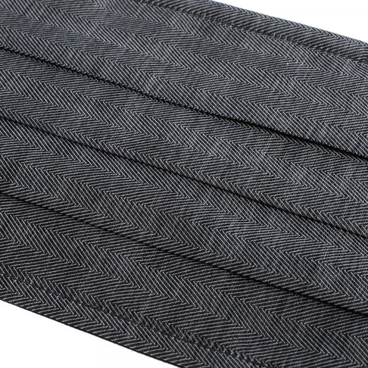 Pre Owned Collars & Cuffs Non-Medical Handmade Grey Herringbone Face Mask (Available for UAE Customers Only)