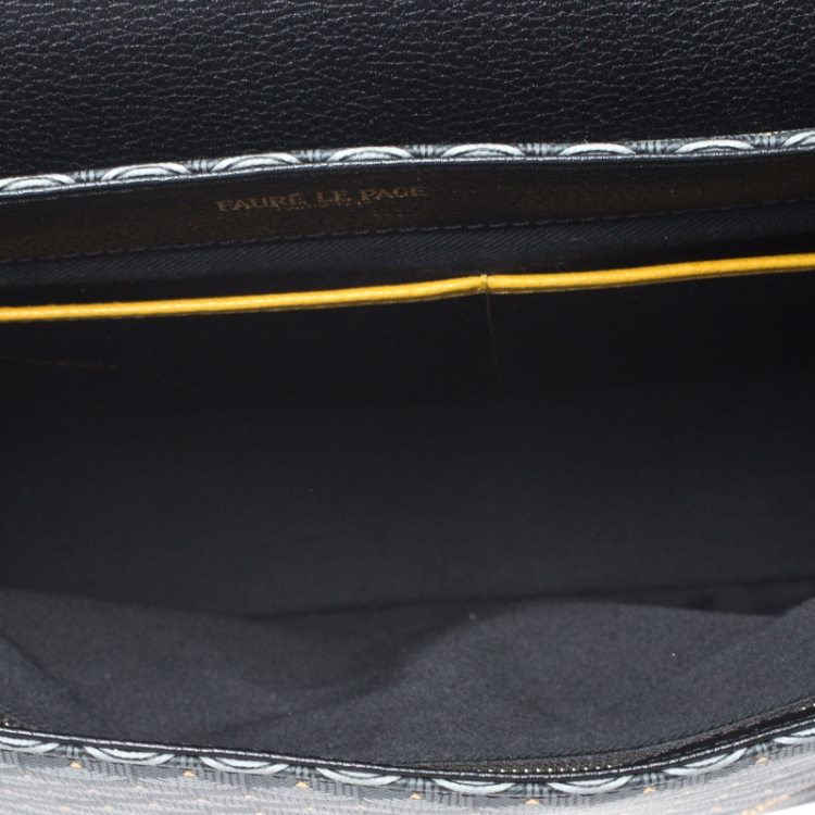 Pre Owned Faure Le Page Black/Grey Canvas and Leather Express 36 Bag
