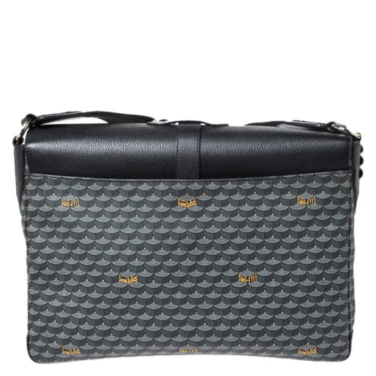 Pre Owned Faure Le Page Black/Grey Canvas and Leather Express 36 Bag