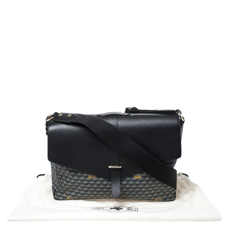 Pre Owned Faure Le Page Black/Grey Canvas and Leather Express 36 Bag