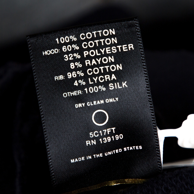 Pre Owned Fear of God Fifth Collection Navy Blue Cotton Hooded Sweatshirt L