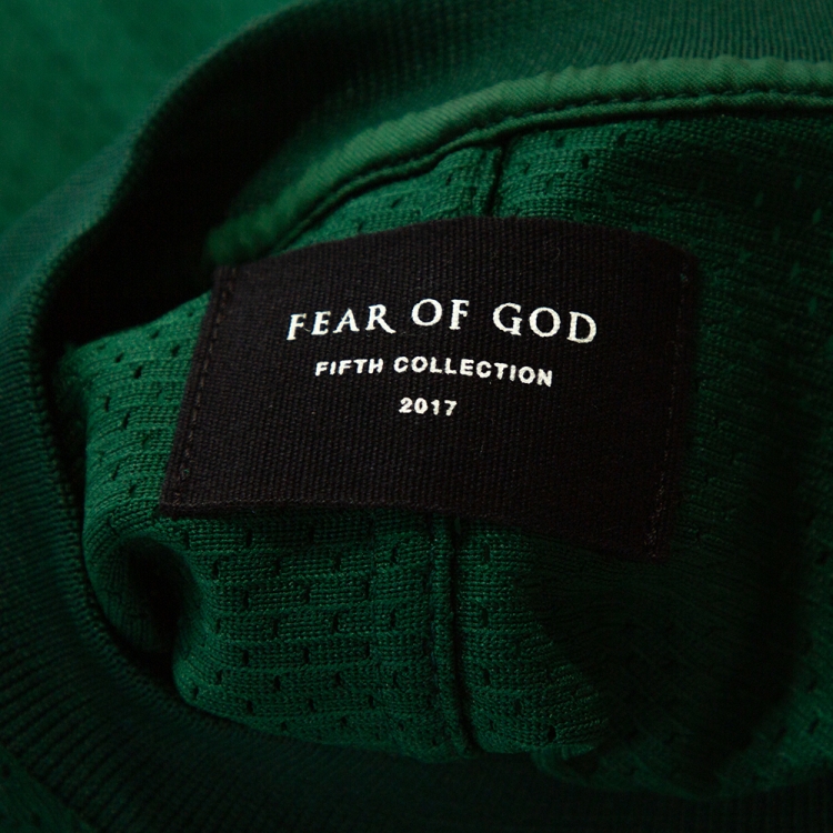 Pre Owned Fear of God Green Mesh Jersey Oversized T-Shirt S