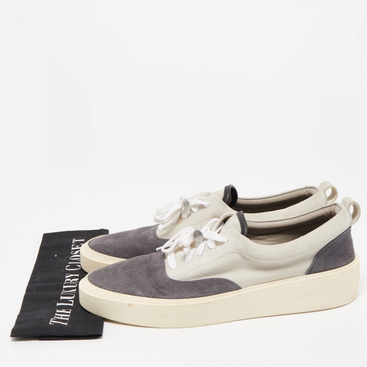 Pre Owned Fear Of God Two Tone Suede Low Top Sneakers Size 46