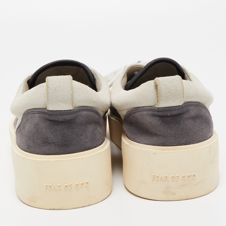Pre Owned Fear Of God Two Tone Suede Low Top Sneakers Size 46
