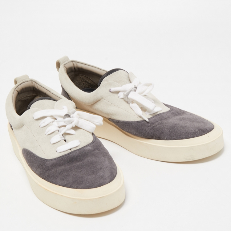 Pre Owned Fear Of God Two Tone Suede Low Top Sneakers Size 46