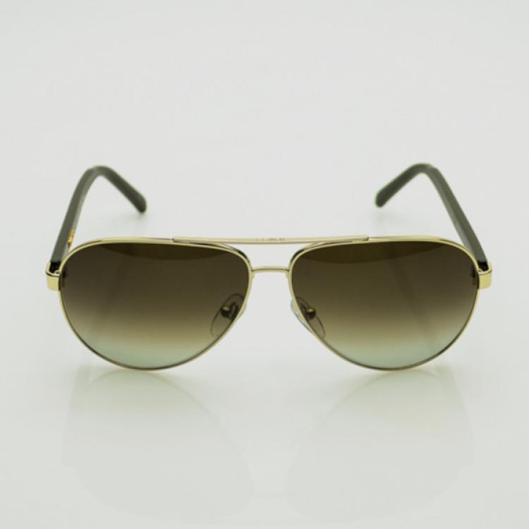 Pre Owned Fendi Gold Sun 5332 Avaitor Sunglasses