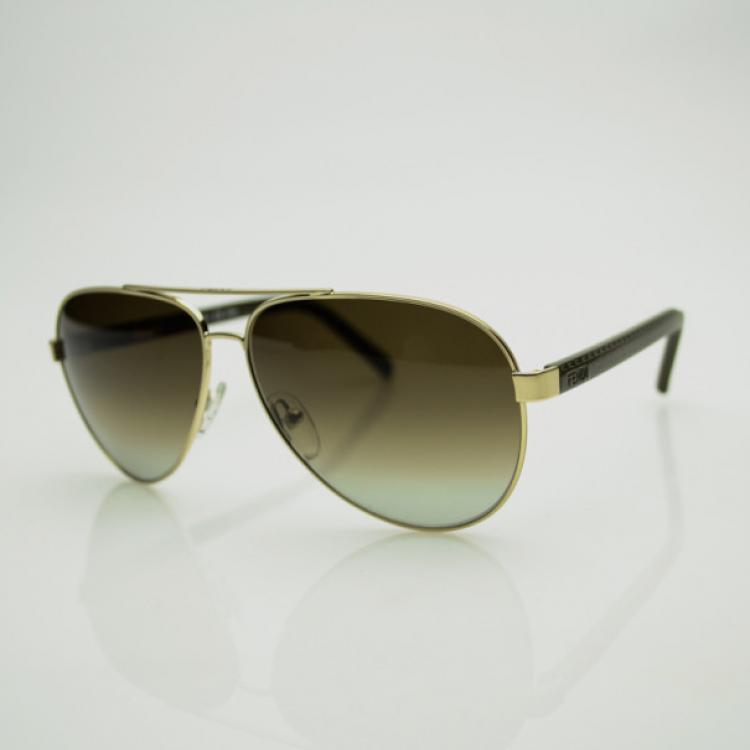 Pre Owned Fendi Gold Sun 5332 Avaitor Sunglasses