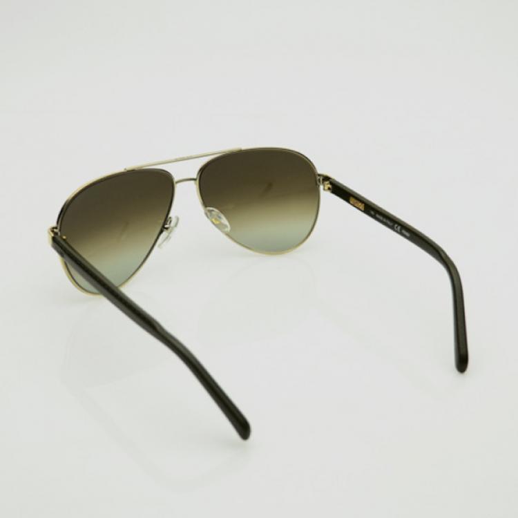 Pre Owned Fendi Gold Sun 5332 Avaitor Sunglasses