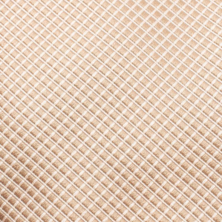 Pre Owned Fendi Gold Embroidered Silk Tie