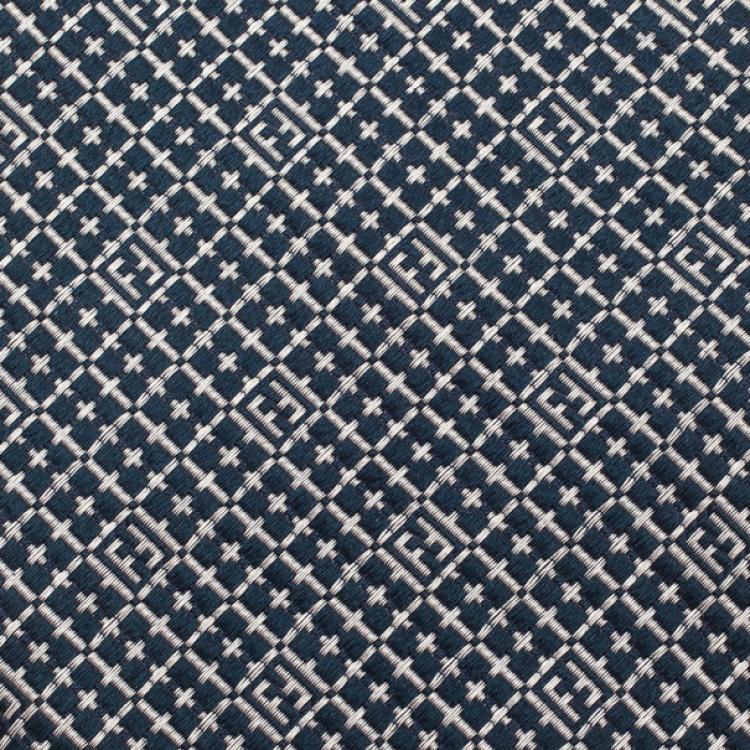 Pre Owned Fendi Blue FF Embroidered Silk Tie