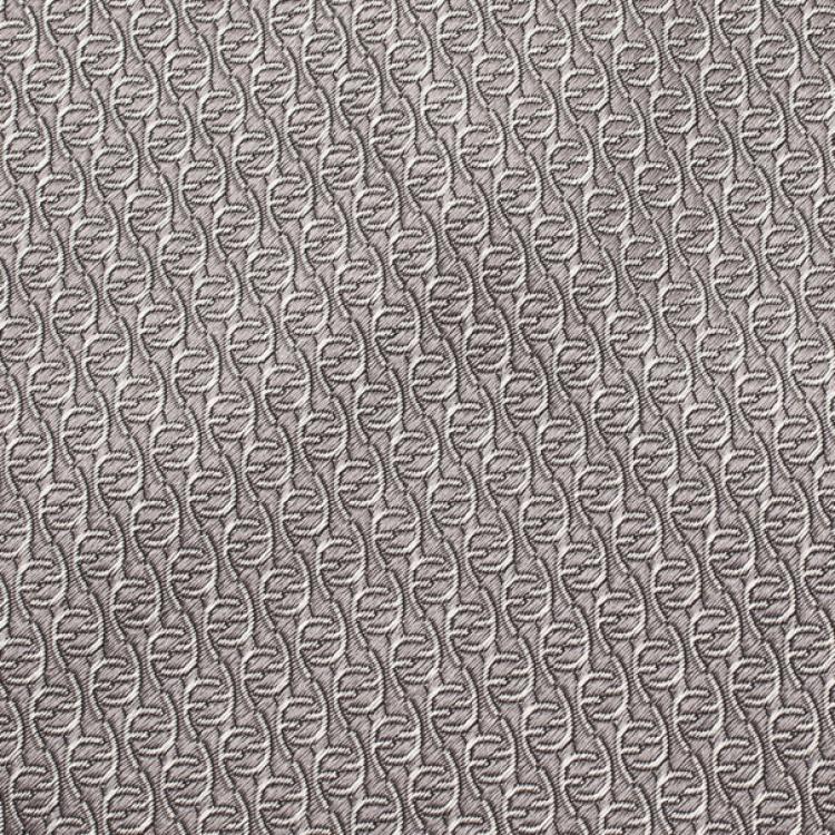 Pre Owned Fendi Grey FF Embroidered Silk Tie