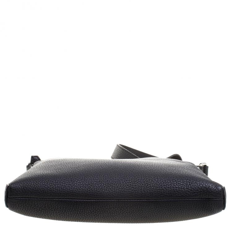 Pre Owned Fendi Black Selleria Leather Messenger Bag