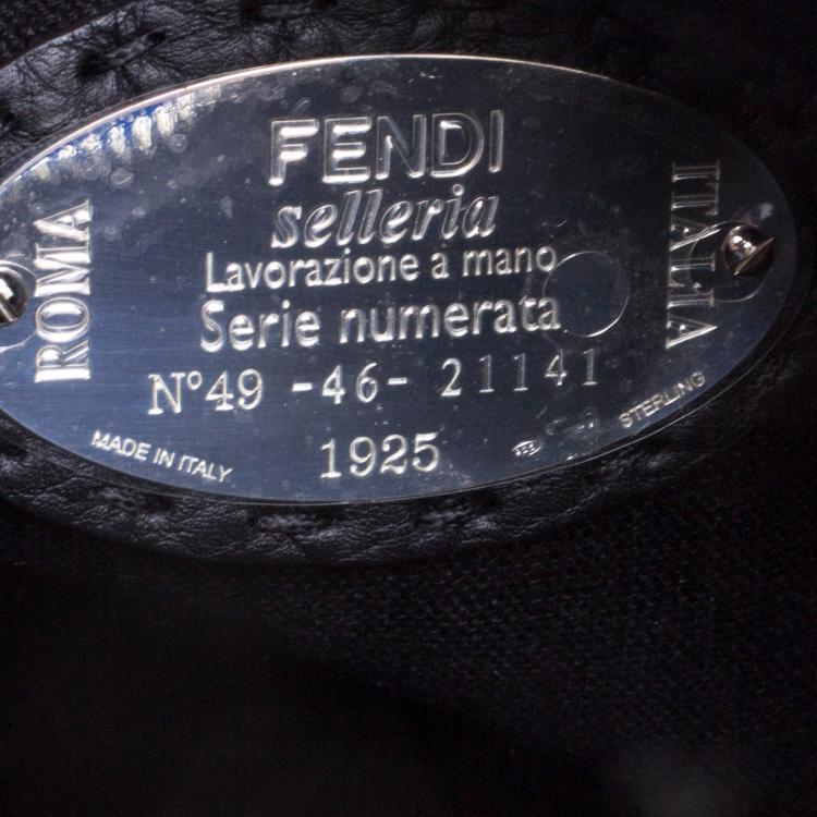 Pre Owned Fendi Black Selleria Leather Messenger Bag