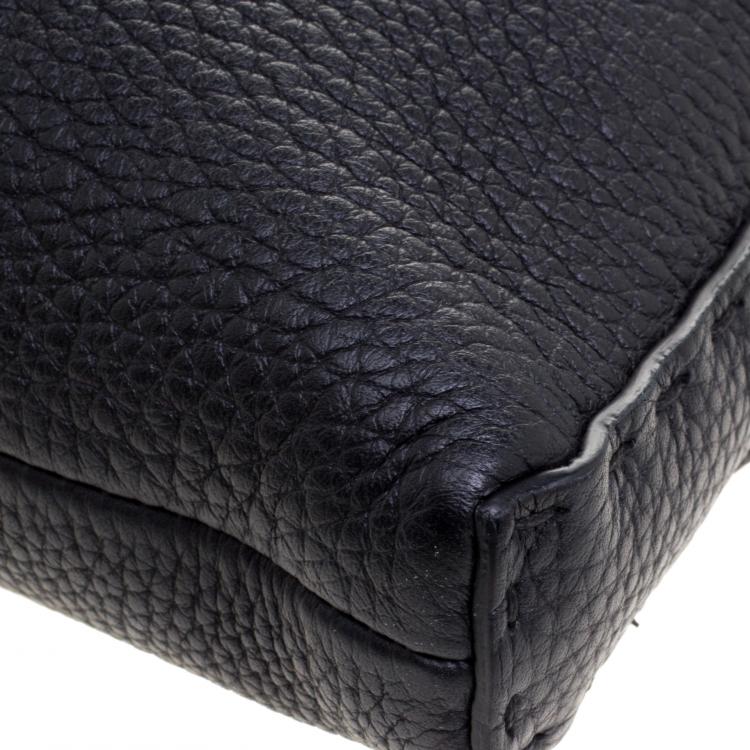 Pre Owned Fendi Black Selleria Leather Messenger Bag