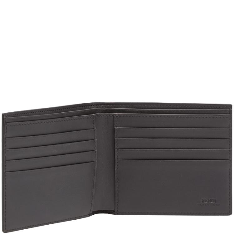 Pre Owned Fendi Tricolor Elite Leather Bag Bugs Eyes Horizontal Bifold Wallet