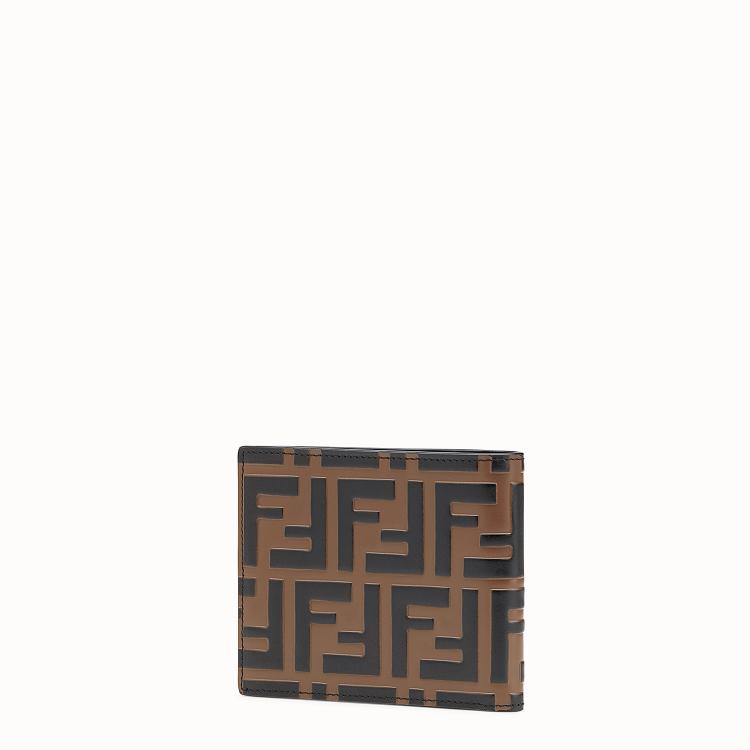 Pre Owned Fendi Two Tone Zucca Leather Bifold Wallet