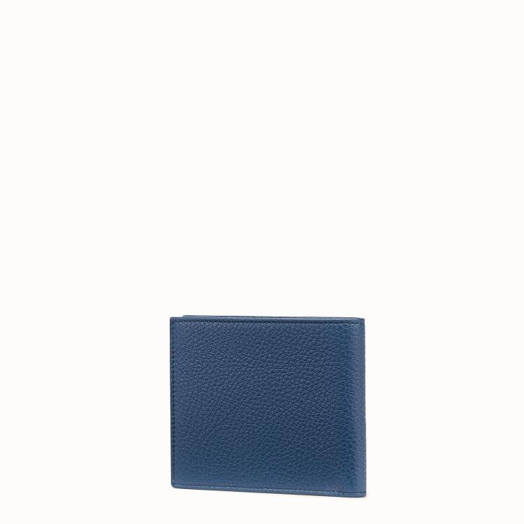 Pre Owned Fendi Blue Roman Leather Bifold Wallet