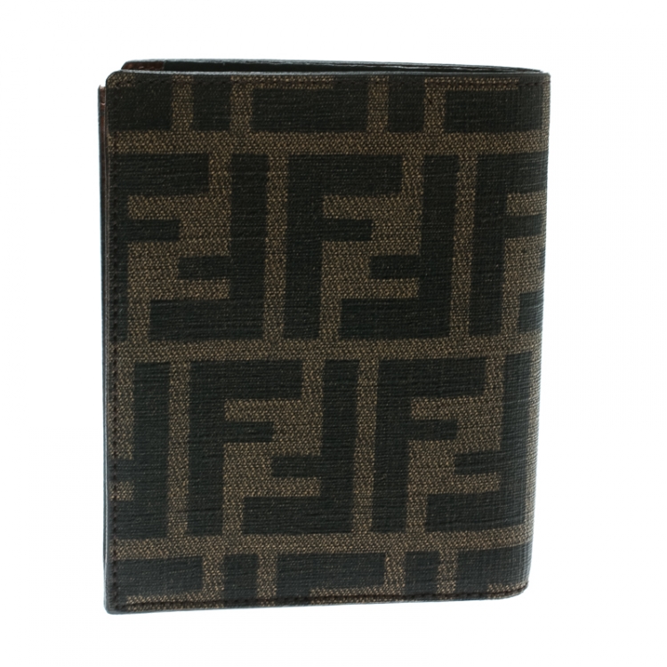 Pre Owned Fendi Tobacco Zucca Coated Canvas Bifold Wallet