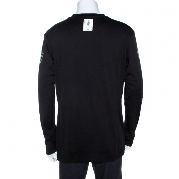 Pre Owned Fendi Black Jokarl Print Cotton Long Sleeve T-Shirt L