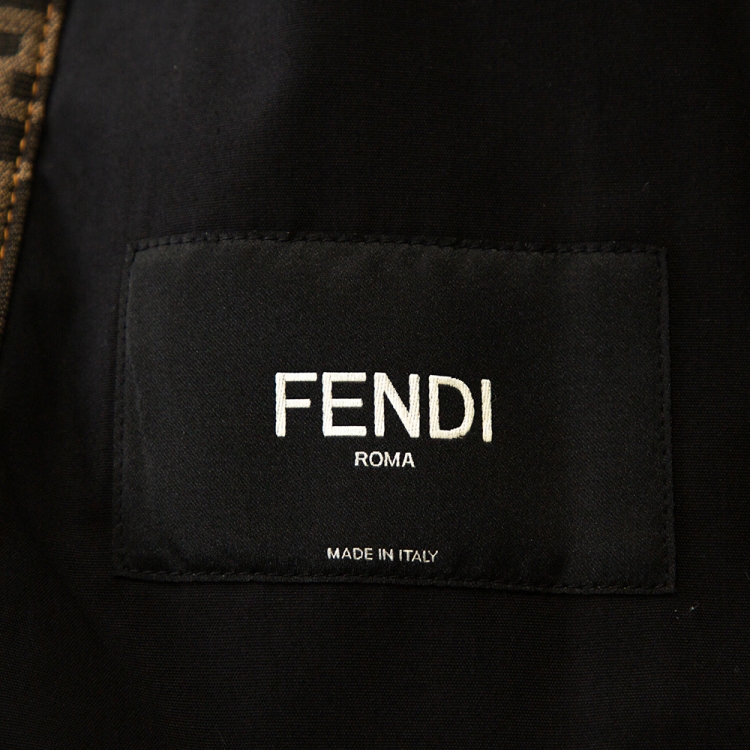 Pre Owned Fendi Brown Zucca Monogram Jacquard Button Front Jacket M