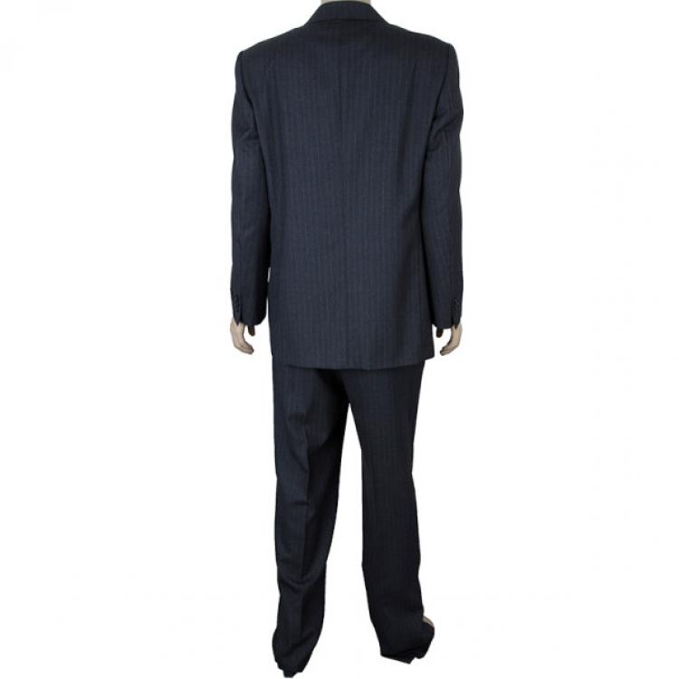 Pre Owned Fendi Uomo Pinstriped Grey Suit EU52