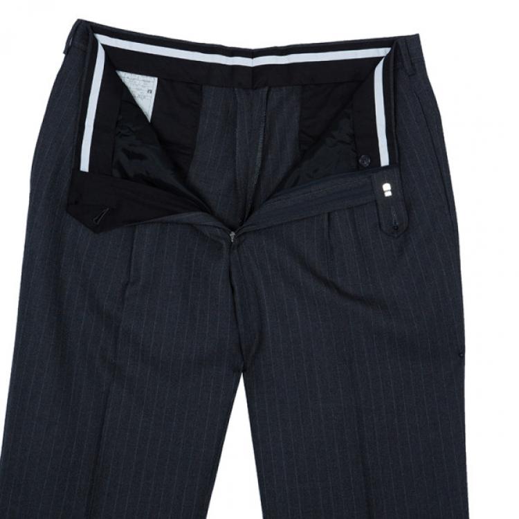 Pre Owned Fendi Uomo Pinstriped Grey Suit EU52