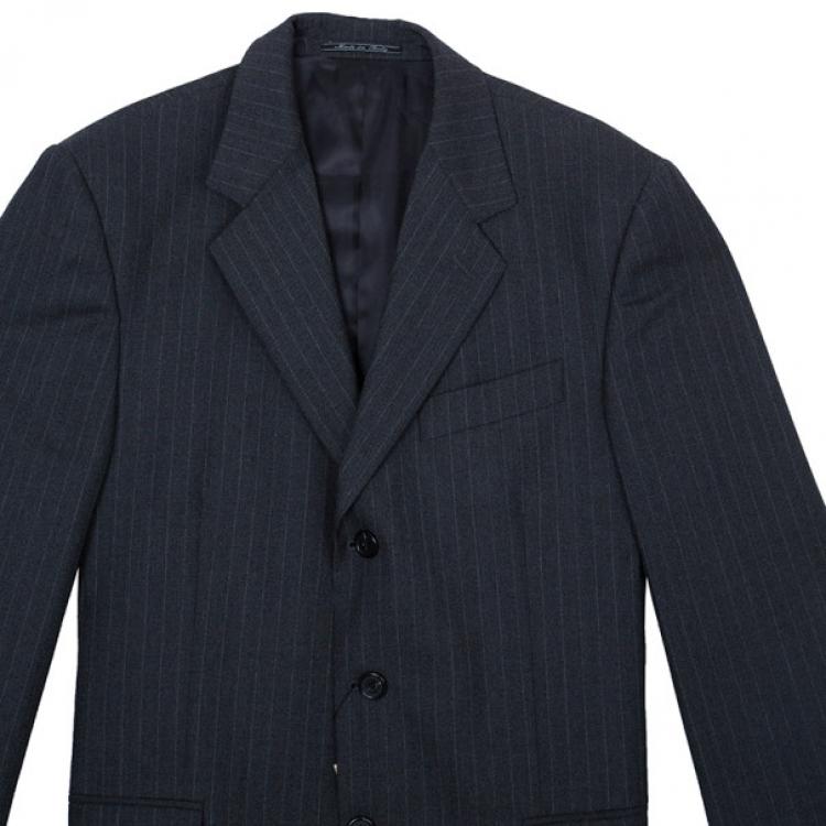 Pre Owned Fendi Uomo Pinstriped Grey Suit EU52