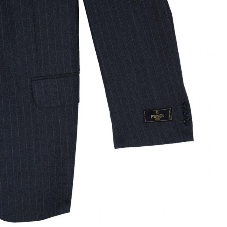 Pre Owned Fendi Uomo Pinstriped Grey Suit EU52